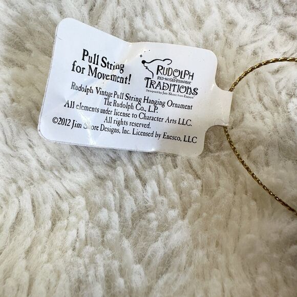Jim Shore Rudolph Reindeer Vintage Pull String Hanging Christmas Ornament - Picture 6 of 8